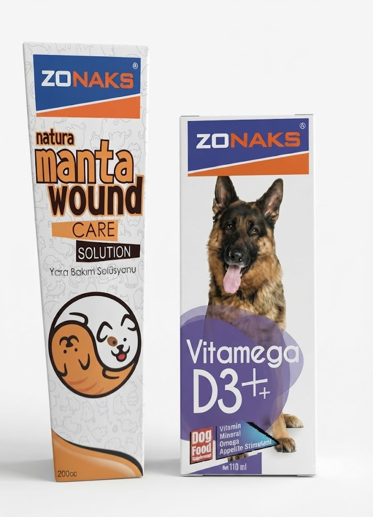 Zonaks Natura Manta Wound Care (200 cc) Ve Zonaks doğ Vitamega D3 100 ML